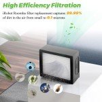 High-Efficiency Filters Replacement for i-Robot Roomba E I & J Series E5 E6 E7 i3 i3+ i4 i6 i6+ i7 i7+ j7 j7+ Vacuum Cleaner HEPA Filter, 9Pack 4639161 High Efficiency Filters + 1 Cleaning Brush