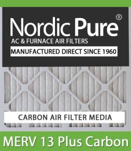 Nordic Pure 16x32x1CustomM13+C-6 MERV 13 + Carbon AC Furnace Filter