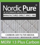 Nordic Pure 16x32x1CustomM13+C-6 MERV 13 + Carbon AC Furnace Filter