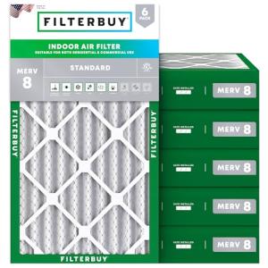 Filterbuy 17.5x27x4 Air Filter MERV 8 Essential Dust & Allergy Defense (6-Pack), Electrostatic Pleated HVAC AC Furnace Filters Replacement, Made in USA (Actual Size: 17.50 x 27.00 x 3.63)