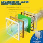 Maycold MERV 13 12x24x1 Air Filter (6-Pack), High-Efficiency Pleated AC & Furnace Filters, Actual Size: 11.70" x 23.70" x 0.75", Individually Wrapped in Plastic