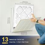 Hearthhub 12×12×1 MERV 13 Furnace Air Filters - HVAC/Furnace AC Filter Replacement (Actual Size 11.75x11.75x0.75) - Pleated Dust Defense Air Conditioner Filters for Home Office (2 Pack)