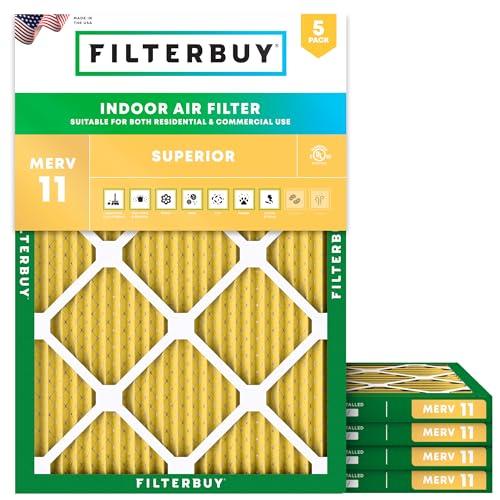 Filterbuy 19.5x21.5x1 MERV 11 Air Filters (5-Pack)
