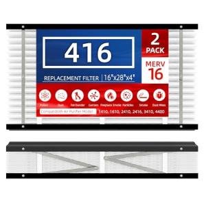 2 Pack AprilAire 416 Replacement Filters, MERV 16