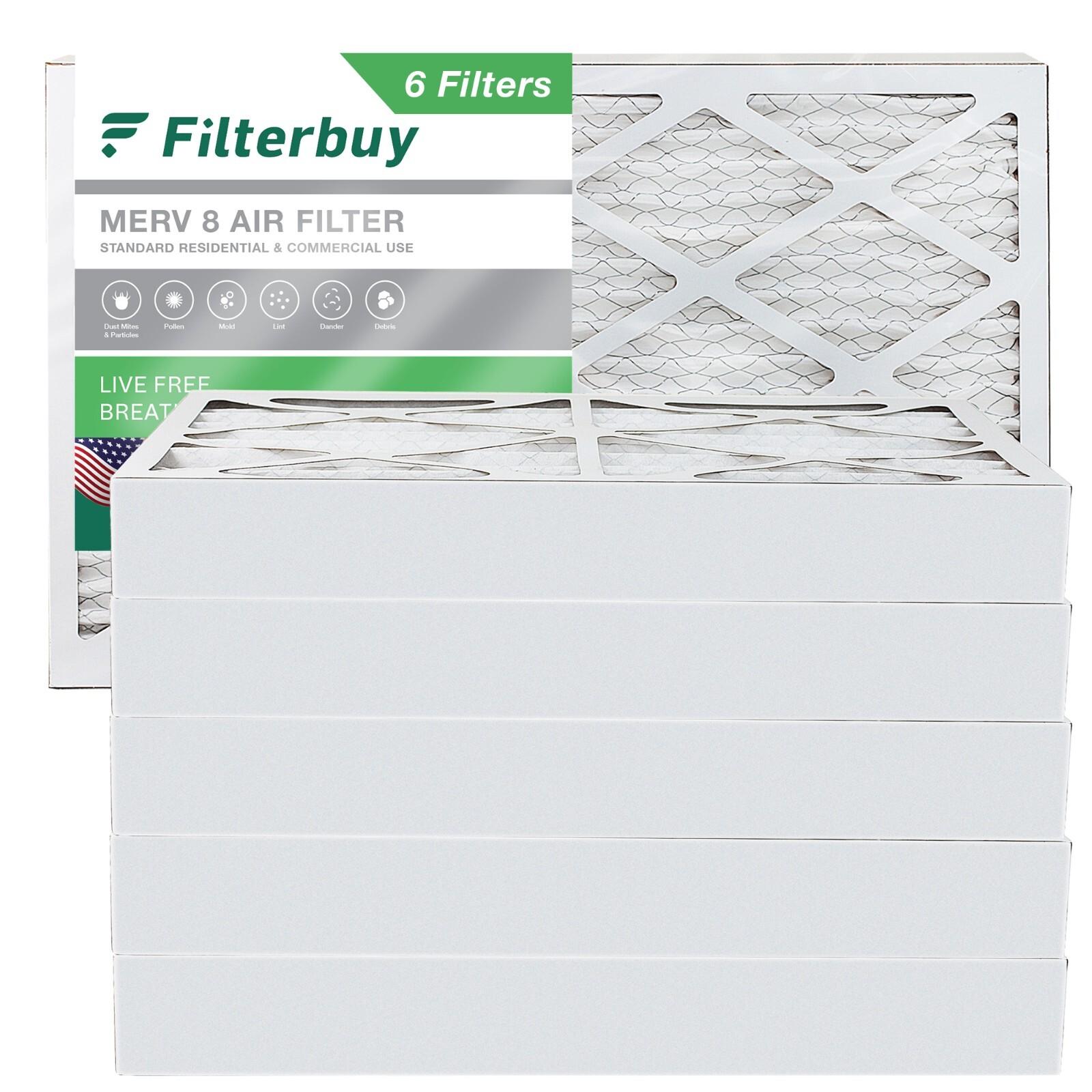 Filterbuy MERV 8 16x25x4 Pleated Air Filters (6-Pack)