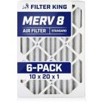 Filter King 10x20x1 MERV 8 Air Filter 6-Pack
