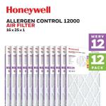Honeywell 16x25x1 MERV 12 Air Filters (12-Pack)