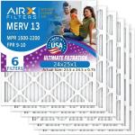 AIRX 24x25x1 MERV 13 Electrostatic Air Filters 6 Pack