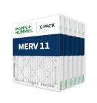 Mann+Hummel 20x25x2 MERV 11 Pleated Air Filters 6-Pack