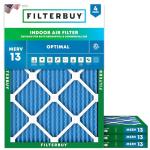 Filterbuy 19x21.5x1 MERV 13 Air Filter (4-Pack)