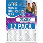 24x36x1 MERV 13 Air Filter 12-Pack