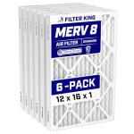 Filter King 12x16x1 MERV 8 Air Filters 6-Pack