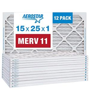 Aerostar 15x25x1 MERV 11 Pleated Air Filter 12 Pack