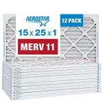 Aerostar 15x25x1 MERV 11 Pleated Air Filter 12 Pack