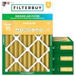 Filterbuy 24x25x4 Air Filter MERV 11 Allergen Defense (4-Pack), Pleated HVAC AC Furnace Air Filters Replacement (Actual Size: 23.75 x 24.75 x 3.63 Inches)