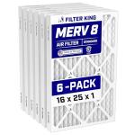 16x25x1 MERV 8 Air Filters - 6-Pack