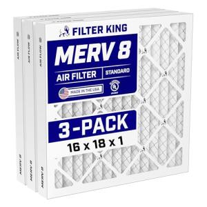 Filter King 16x18x1 MERV 8 Air Filter 3-Pack