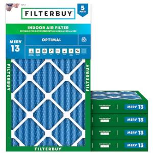 Filterbuy 12x20x2 MERV 13 Air Filters - 5-Pack