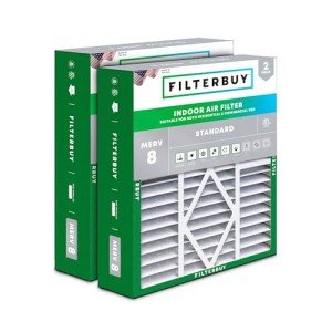 Filterbuy 20x20x5 Air Filter MERV 8 Dust Defense (2-Pack), Pleated HVAC AC Furnace Air Filters Replacement for Amana, Coleman, Goodman, Maytag, York, and More (Actual Size: 20.25 x 20.75 x 5.25)