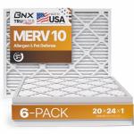 BNX TruFilter 20x24x1 MERV 10 Air Filters 6-Pack