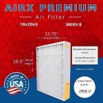 AIRX FILTERS WICKED CLEAN AIR. 16x20x5 Air Filter MERV 8 Compatible with Honeywell FC100A1003 Furnace Filter 2 Pack