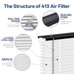 2 Pack MERV 13 Replacement Air Filters 16x25x4