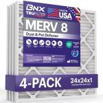 BNX TruFilter 24x24 Air Filter MERV 8 (4-Pack)