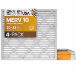 BNX TruFilter 20x22x1 MERV 10 Air Filter 4-Pack