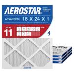 Aerostar MERV 11 16x24x1 HVAC Filters - 4 Pack