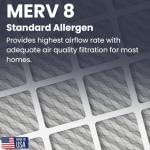 20x20x2 AC Furnace Air Filter, MERV 8, 2-Pack