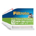 Filtrete 20x20 Pleated Air Filter, MERV 8, 12-Pack