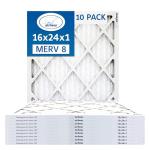 16x24x1 MERV 8 Pleated Air Filter Pack