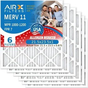 AIRX FILTERS WICKED CLEAN AIR. 21.5x23.5x1 Air Filter MERV 11 Electrostatic Pleated Air Conditioner Filter 6 Pack HVAC AC Furnace Filters