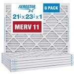 Aerostar 21 1/2x23 1/2x1 MERV 11 Pleated Air Filter, AC Furnace Air Filter, 6 Pack (Actual Size: 21 1/2" x 23 1/2" x 3/4")