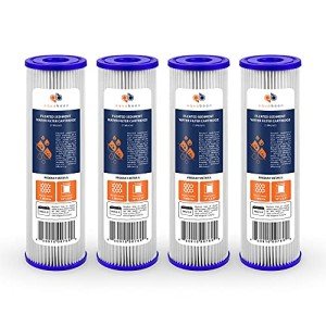 Aquaboon 1 Micron Pleated Water Filter 10 x 2.5 - Whole House Sediment Filter Replacement Cartridge Compatible with WFPFC3002, WHKF-WHPL, 4-Pack