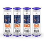 Aquaboon 1 Micron Pleated Water Filter 10 x 2.5 - Whole House Sediment Filter Replacement Cartridge Compatible with WFPFC3002, WHKF-WHPL, 4-Pack