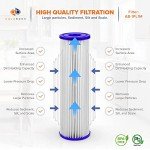 Aquaboon 1 Micron Pleated Water Filter 10 x 2.5 - Whole House Sediment Filter Replacement Cartridge Compatible with WFPFC3002, WHKF-WHPL, 4-Pack