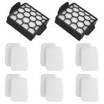 Funmit 2 HEPA Filter + 6 Foam & Felt Filter Kit Replacement for Shark Navigator Zero-M Self-Cleaning Brushroll Pet Pro Upright Vacuum ZU60 ZU62 ZU62C NV150 NV151 NV255, Part #1238FT60 & 1239FT60