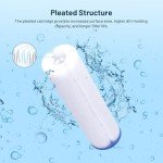 Whole House Water Filter Cartridge Replacement, 20 Micron Water Filter 10" x 2.5" Pleated Polyester Sediment Well Water Filter Compatible with W20CLA, W50PE, FXWPC, WFPFC3002, WHKF-WHPL - 6 Pack