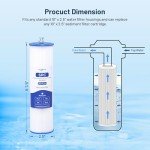 Whole House Water Filter Cartridge Replacement, 20 Micron Water Filter 10" x 2.5" Pleated Polyester Sediment Well Water Filter Compatible with W20CLA, W50PE, FXWPC, WFPFC3002, WHKF-WHPL - 6 Pack