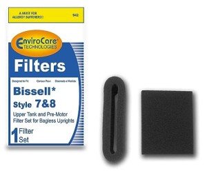 EnviroCare Premium Replacement Pre Motor Foam Vacuum Cleaner Filter made to fit Bissell Style 7/8/14 1 Upper Tank Filter and 1 Pre Motor Filter