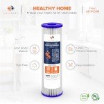Aquaboon 20 Micron Pleated Sediment Filter Cartridge 10" x 2.5" Whole House Water Filter Replacement Compatible with WFPFC3002, WHKF-WHPL, 6-Pack