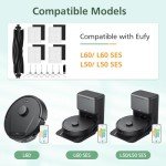 12 Pack Replacement Accessories kit Compatible with eufy L60/ L60 SES/ L50/ L50 SES Robot Vacuum Replacement Parts (1 Pack Roller Brush+4 Pack Filter & Sponge+6 Pack Side Brush+1 Cleaning Brush)