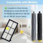 Replacement Parts for irobot Roomba 805 960 860 861 866 870 880 890 900 960 980 981 985 Robot Vacuum, 1 Debris Extractor 3 Filters 4 Side Brushes & 4Screws