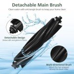 12 Pack Replacement Accessories kit Compatible with eufy L60/ L60 SES/ L50/ L50 SES Robot Vacuum Replacement Parts (1 Pack Roller Brush+4 Pack Filter & Sponge+6 Pack Side Brush+1 Cleaning Brush)