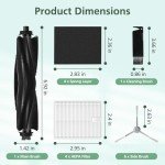 12 Pack Replacement Accessories kit Compatible with eufy L60/ L60 SES/ L50/ L50 SES Robot Vacuum Replacement Parts (1 Pack Roller Brush+4 Pack Filter & Sponge+6 Pack Side Brush+1 Cleaning Brush)