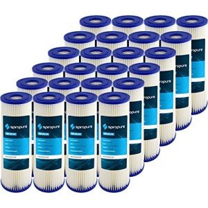 SpiroPure SP-EC20 10x2.5 20 Micron Pleated Cellulose Sediment Water Filter Cartridge ECP20-10 255483-43 (Case of 24)