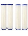 CFS – 4 Pack Pleated Household Water Filter Cartridges Compatible with HDX HDX2PF4 Models – Removes Bad Taste & odor – Whole House Replacement Filter Cartridge – 30 Micron – 10" x 2.5"