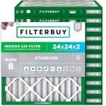 Filterbuy 24x24x2 Air Filter MERV 8 Dust Defense (12-Pack), Pleated HVAC AC Furnace Air Filters Replacement (Actual Size: 23.38 x 23.38 x 1.75 Inches)