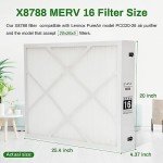 Upgrade X8788 MERV 16 Filter 20x26x5 Filter X8788 20x26x5 Air filter Merv 16 carbon clean Furnace Filter Replace for PCO20-28 PureAir ，x8788 Merv16 Filter -1pack